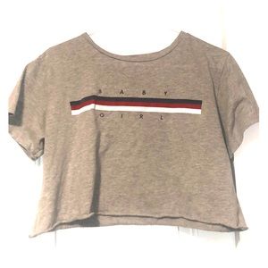 Gray French Pastry Cropped Tee